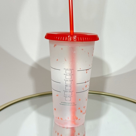 New Starbucks Red Color Changing Confetti Reusable Cold Cup - Picture 3 of 4